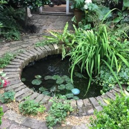 Bricked edged pond