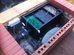Koi pond filtration box system