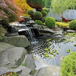 natural rock waterfalll pond